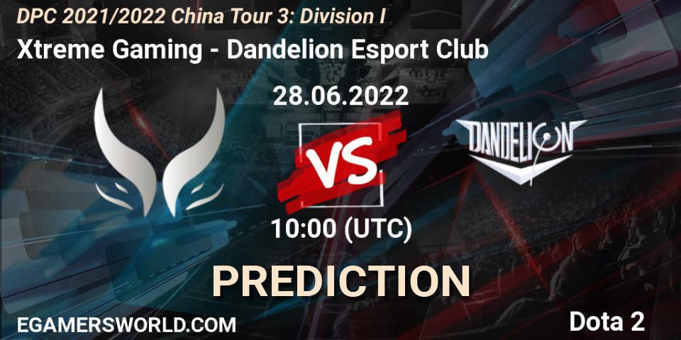 Xtreme Gaming - Dandelion Esport Club: прогноз. 28.06.2022 at 10:02, Dota 2, DPC 2021/2022 China Tour 3: Division I