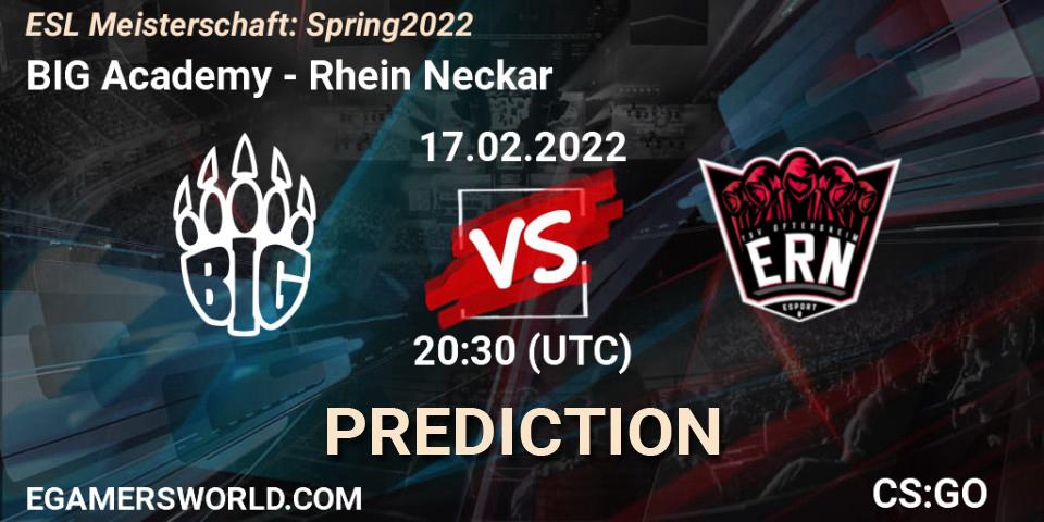 BIG Academy - Rhein Neckar: прогноз. 17.02.2022 at 20:30, Counter-Strike (CS2), ESL Meisterschaft: Spring 2022
