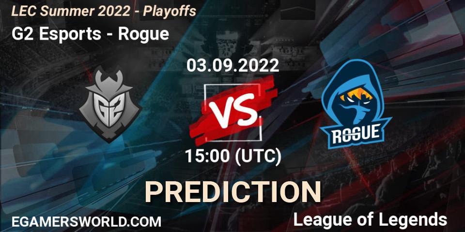 G2 Esports - Rogue: прогноз. 03.09.2022 at 15:00, LoL, LEC Summer 2022 - Playoffs