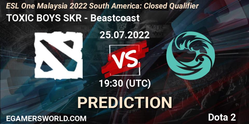 TOXIC BOYS SKR - Beastcoast: прогноз. 25.07.2022 at 19:36, Dota 2, ESL One Malaysia 2022 South America: Closed Qualifier