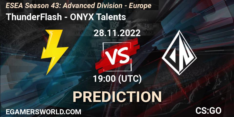 ThunderFlash - ONYX Talents: прогноз. 02.12.22, CS2 (CS:GO), ESEA Season 43: Advanced Division - Europe