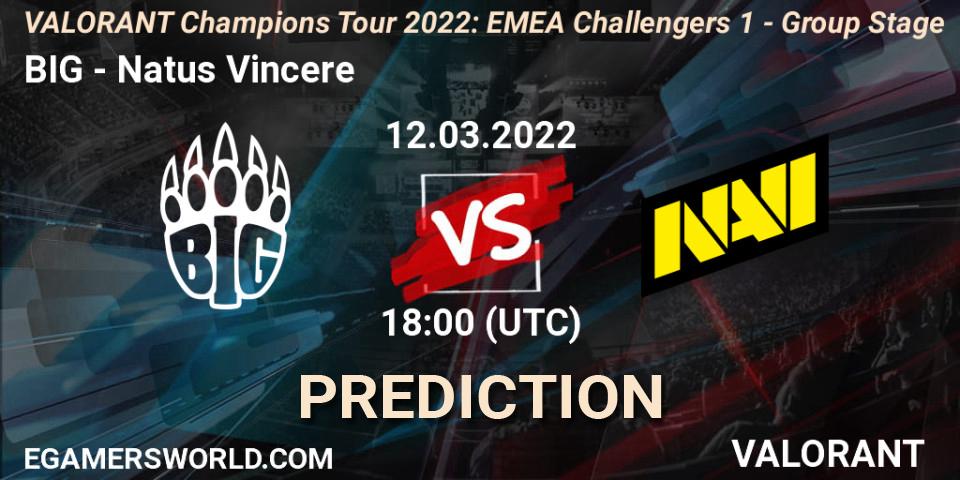 BIG - Natus Vincere: прогноз. 12.03.2022 at 18:25, VALORANT, VCT 2022: EMEA Challengers 1 - Group Stage