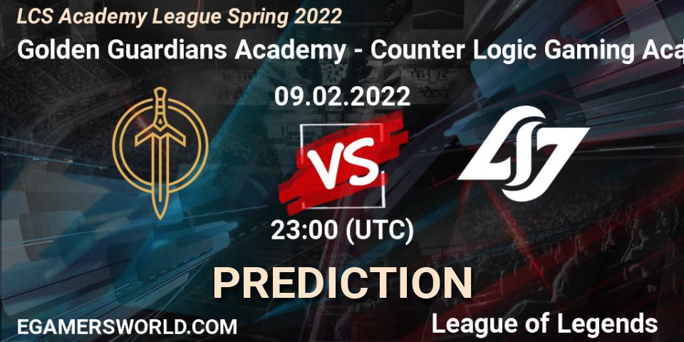 Golden Guardians Academy - Counter Logic Gaming Academy: прогноз. 09.02.2022 at 23:00, LoL, LCS Academy League Spring 2022