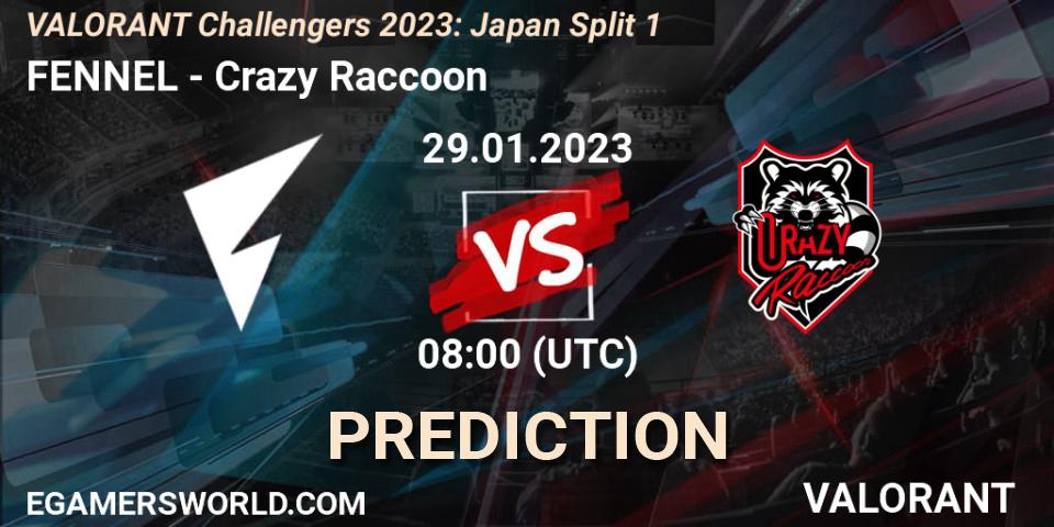 FENNEL - Crazy Raccoon: прогноз. 29.01.23, VALORANT, VALORANT Challengers 2023: Japan Split 1