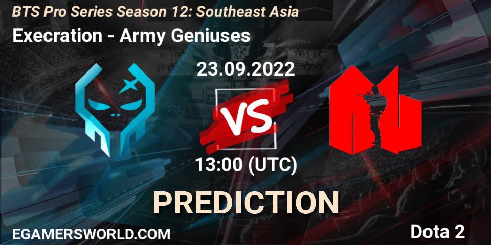 Execration - Army Geniuses: прогноз. 23.09.22, Dota 2, BTS Pro Series Season 12: Southeast Asia