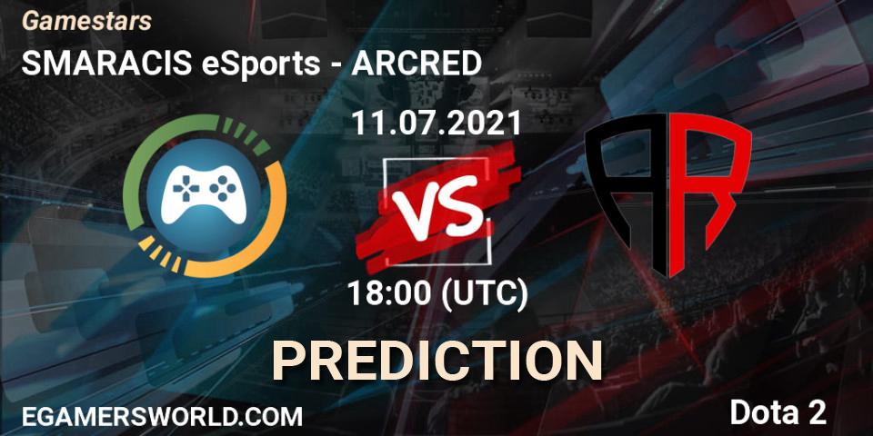 SMARACIS eSports - ARCRED: прогноз. 11.07.2021 at 17:05, Dota 2, Gamestars