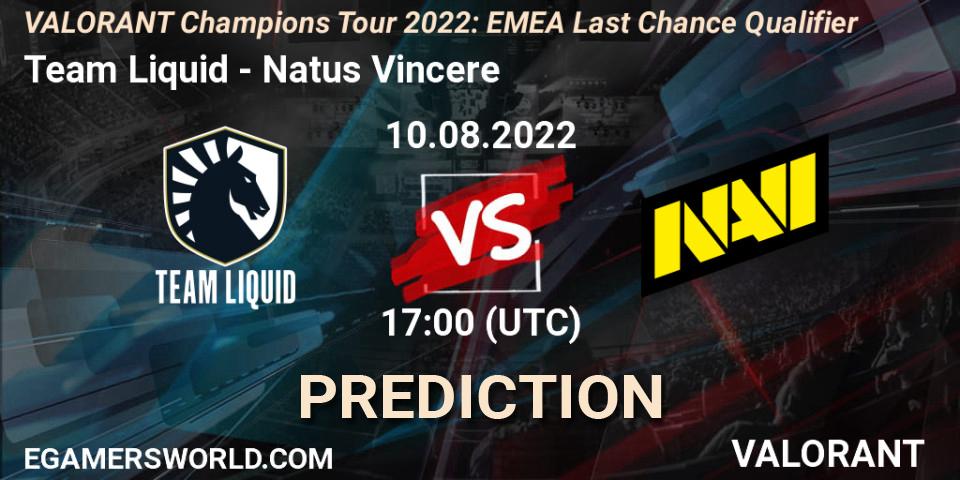 Team Liquid - Natus Vincere: прогноз. 10.08.22, VALORANT, VCT 2022: EMEA Last Chance Qualifier