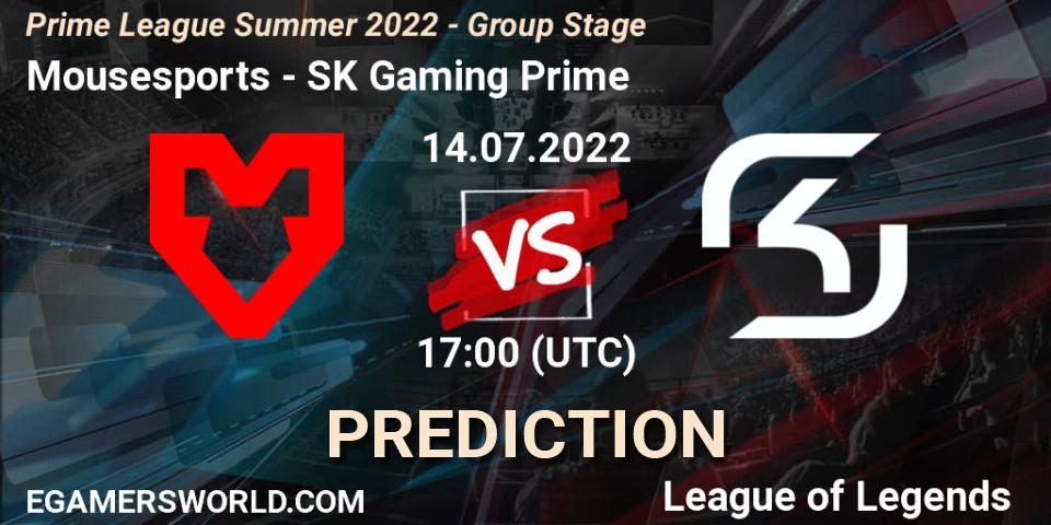 Mousesports - SK Gaming Prime: прогноз. 14.07.2022 at 17:00, LoL, Prime League Summer 2022 - Group Stage