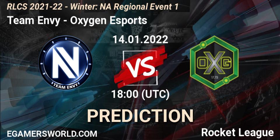 Team Envy - Oxygen Esports: прогноз. 14.01.2022 at 18:00, Rocket League, RLCS 2021-22 - Winter: NA Regional Event 1