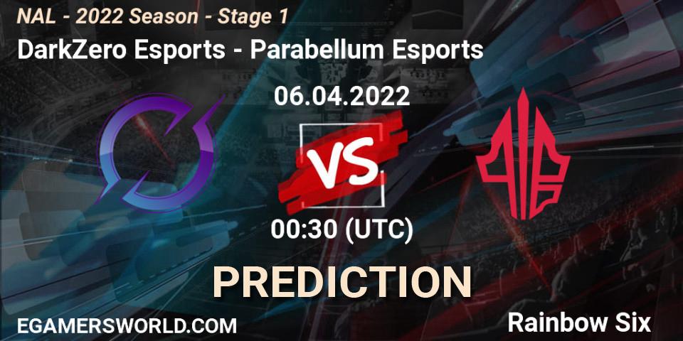 DarkZero Esports - Parabellum Esports: прогноз. 06.04.2022 at 00:30, Rainbow Six, NAL - Season 2022 - Stage 1