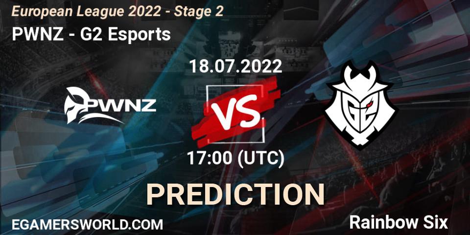 PWNZ - G2 Esports: прогноз. 18.07.2022 at 19:00, Rainbow Six, European League 2022 - Stage 2