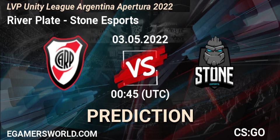 River Plate - Stone Esports: прогноз. 03.05.2022 at 00:45, Counter-Strike (CS2), LVP Unity League Argentina Apertura 2022