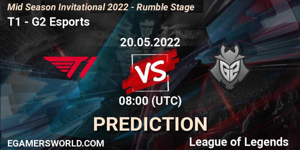 T1 - G2 Esports: прогноз. 20.05.2022 at 08:00, LoL, Mid Season Invitational 2022 - Rumble Stage