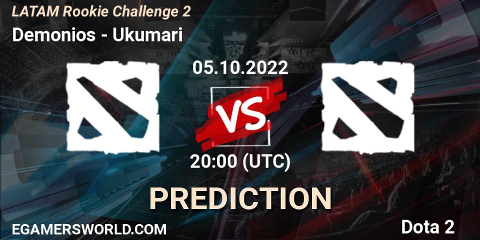 Demonios - Ukumari: прогноз. 05.10.2022 at 20:05, Dota 2, LATAM Rookie Challenge 2