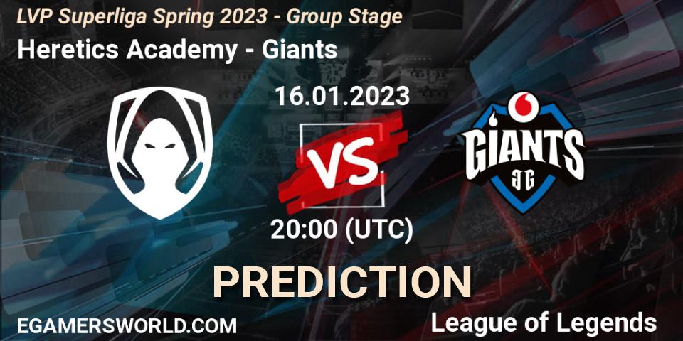 Los Heretics - Giants: прогноз. 16.01.2023 at 20:00, LoL, LVP Superliga Spring 2023 - Group Stage