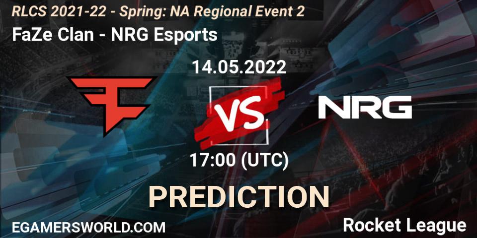 FaZe Clan - NRG Esports: прогноз. 14.05.2022 at 17:00, Rocket League, RLCS 2021-22 - Spring: NA Regional Event 2