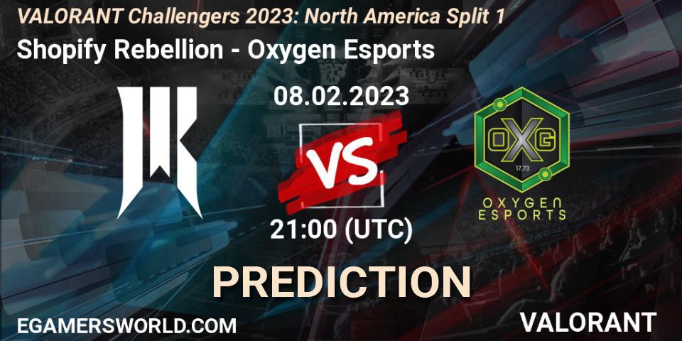 Shopify Rebellion - Oxygen Esports: прогноз. 08.02.23, VALORANT, VALORANT Challengers 2023: North America Split 1