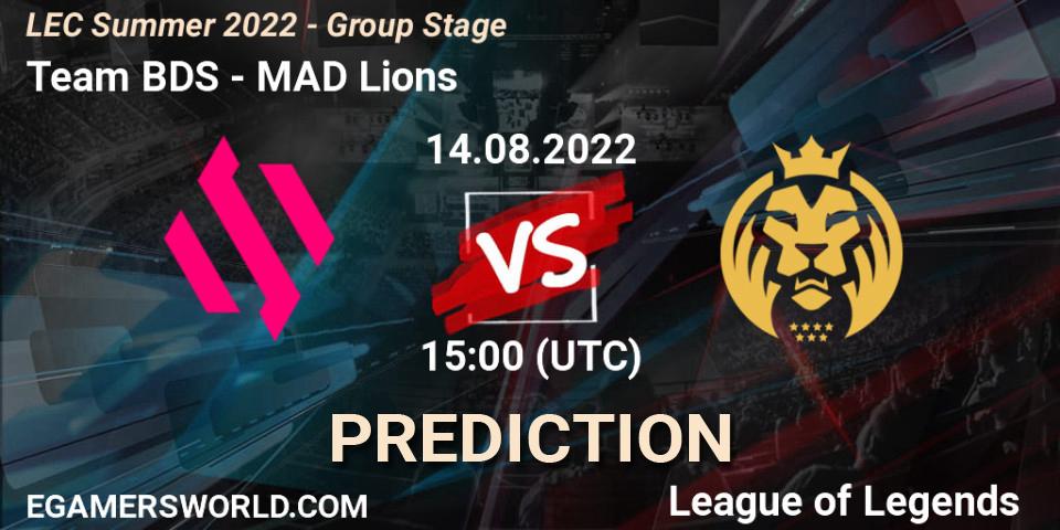 Team BDS - MAD Lions: прогноз. 14.08.2022 at 16:00, LoL, LEC Summer 2022 - Group Stage