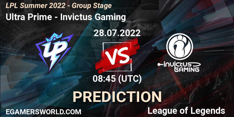 Ultra Prime - Invictus Gaming: прогноз. 28.07.2022 at 09:00, LoL, LPL Summer 2022 - Group Stage