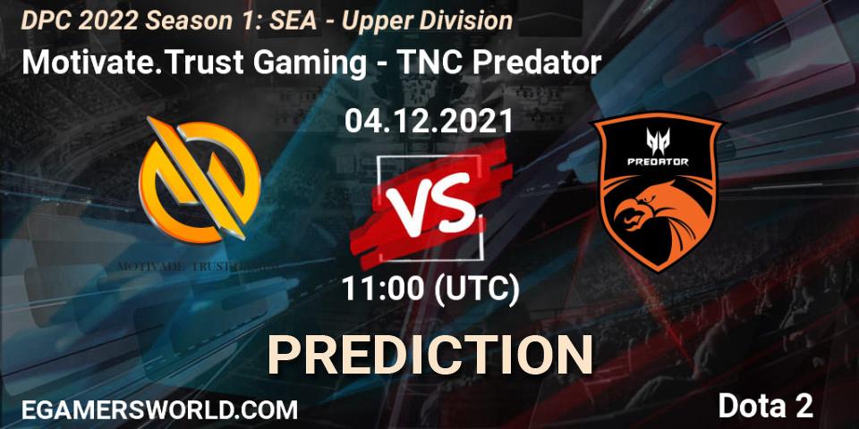 Motivate.Trust Gaming - TNC Predator: прогноз. 04.12.2021 at 11:00, Dota 2, DPC 2022 Season 1: SEA - Upper Division