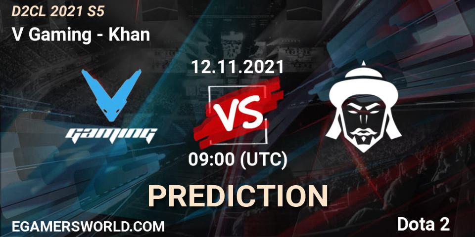 V Gaming - Khan: прогноз. 19.11.2021 at 09:06, Dota 2, Dota 2 Champions League 2021 Season 5