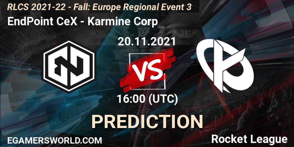 EndPoint CeX - Karmine Corp: прогноз. 20.11.2021 at 16:00, Rocket League, RLCS 2021-22 - Fall: Europe Regional Event 3