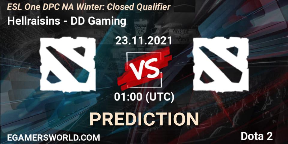 Hellraisins - DD Gaming: прогноз. 23.11.2021 at 01:04, Dota 2, DPC 2022 Season 1: North America - Closed Qualifier (ESL One Winter 2021)