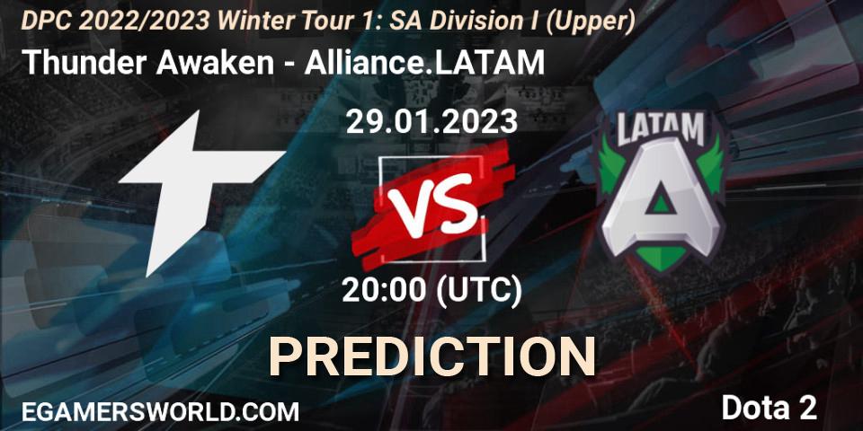 Thunder Awaken - Alliance.LATAM: прогноз. 29.01.23, Dota 2, DPC 2022/2023 Winter Tour 1: SA Division I (Upper) 