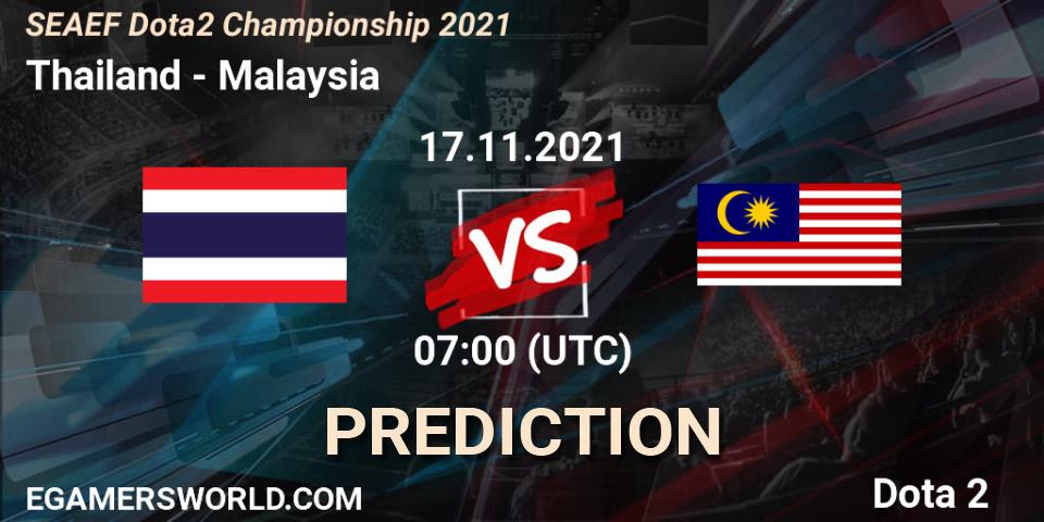Thailand - Team Malaysia: прогноз. 17.11.2021 at 08:06, Dota 2, SEAEF Dota2 Championship 2021