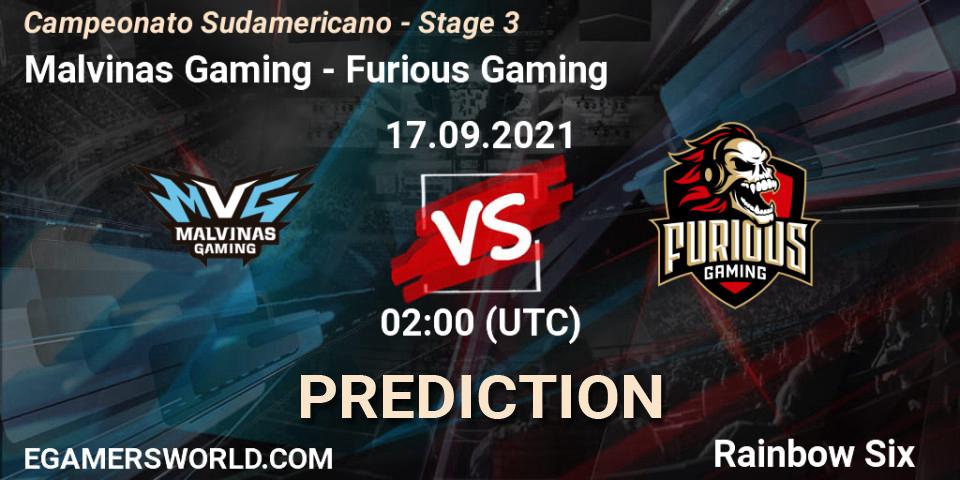 Malvinas Gaming - Furious Gaming: прогноз. 17.09.2021 at 00:00, Rainbow Six, Campeonato Sudamericano - Stage 3