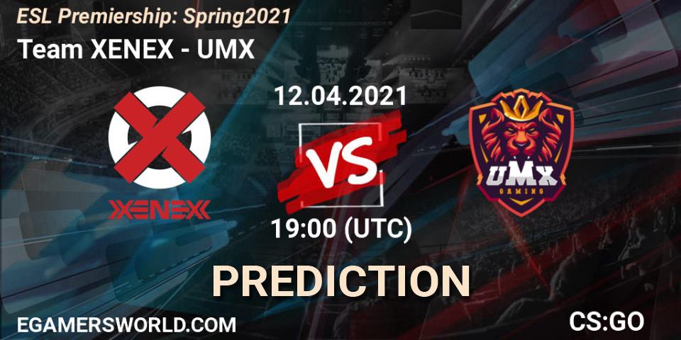 XENEX - UMX: прогноз. 12.04.2021 at 19:00, Counter-Strike (CS2), ESL Premiership: Spring 2021