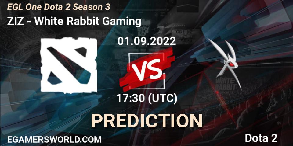 ZIZ - White Rabbit Gaming: прогноз. 01.09.2022 at 17:34, Dota 2, EGL One Dota 2 Season 3