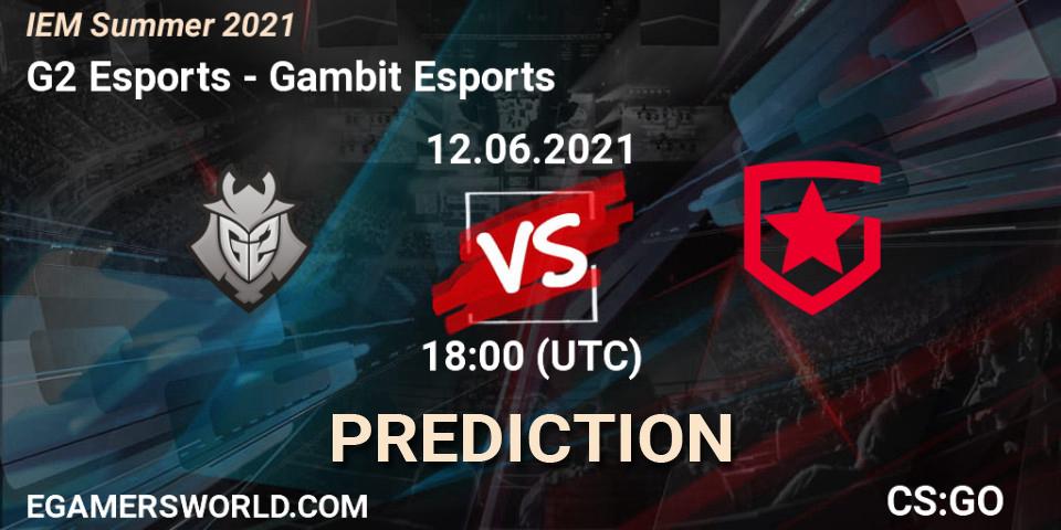 G2 Esports - Gambit Esports: прогноз. 12.06.2021 at 18:40, Counter-Strike (CS2), IEM Summer 2021