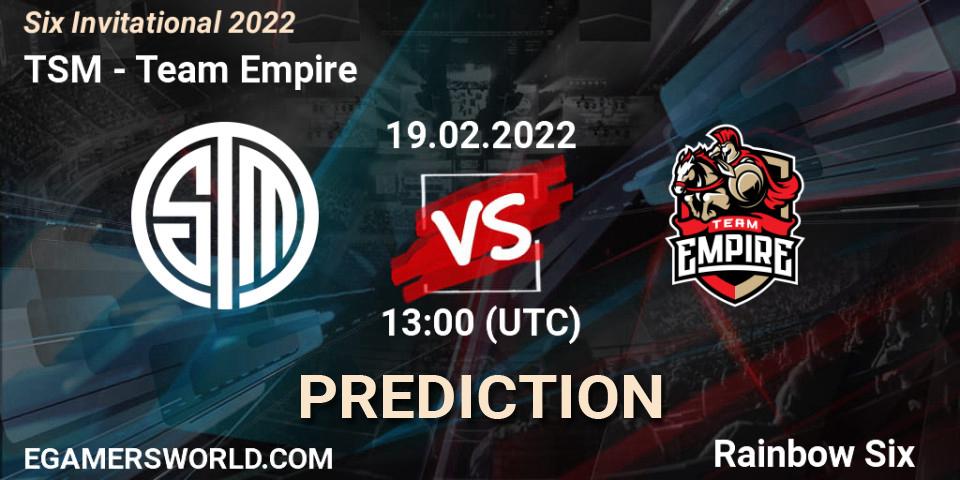 TSM - Team Empire: прогноз. 19.02.22, Rainbow Six, Six Invitational 2022