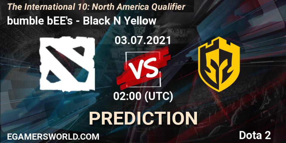 bumble bEE's - Black N Yellow: прогноз. 03.07.2021 at 00:31, Dota 2, The International 10: North America Qualifier