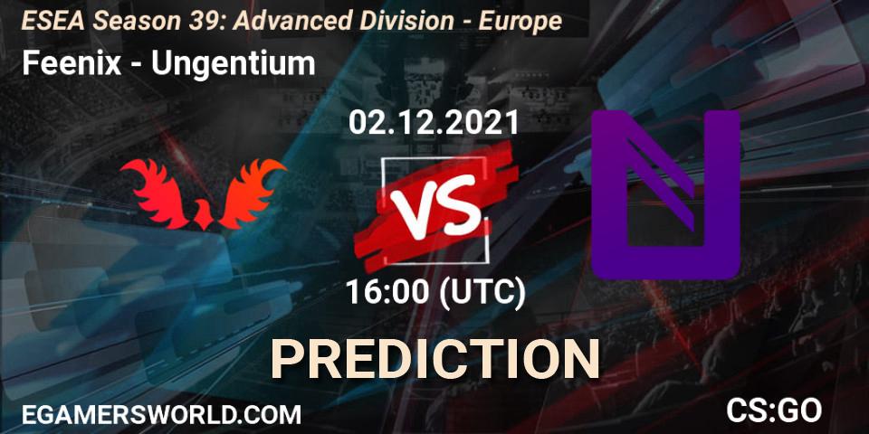 Feenix - Ungentium: прогноз. 02.12.2021 at 16:00, Counter-Strike (CS2), ESEA Season 39: Advanced Division - Europe