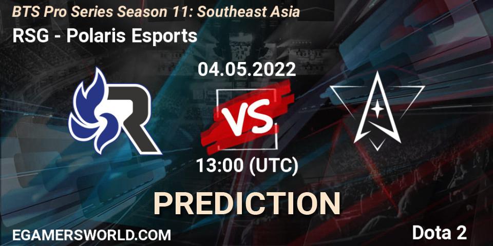 RSG - Polaris Esports: прогноз. 04.05.2022 at 13:21, Dota 2, BTS Pro Series Season 11: Southeast Asia