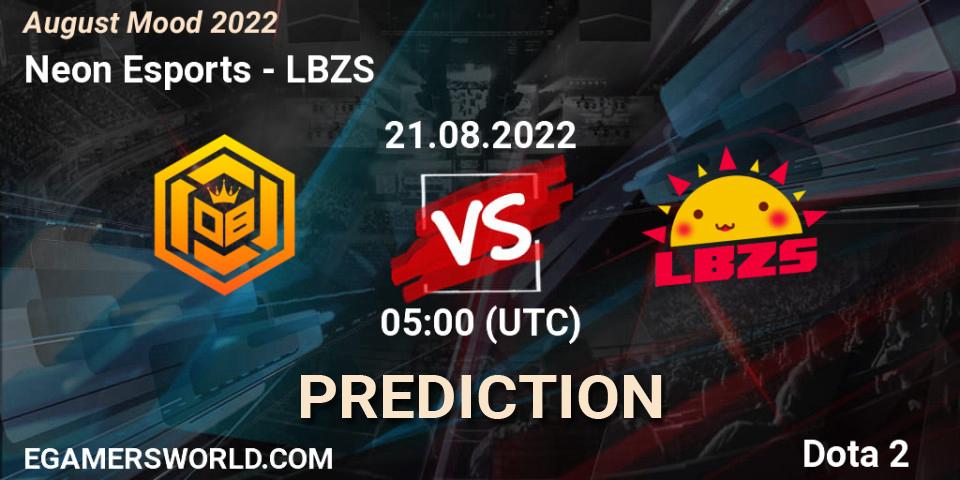 Neon Esports - LBZS: прогноз. 21.08.2022 at 05:21, Dota 2, August Mood 2022