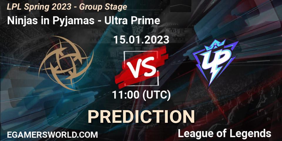 Ninjas in Pyjamas - Ultra Prime: прогноз. 15.01.2023 at 12:00, LoL, LPL Spring 2023 - Group Stage