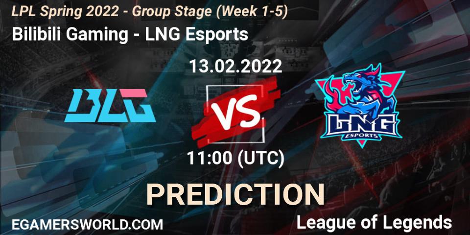 Bilibili Gaming - LNG Esports: прогноз. 13.02.2022 at 12:45, LoL, LPL Spring 2022 - Group Stage (Week 1-5)