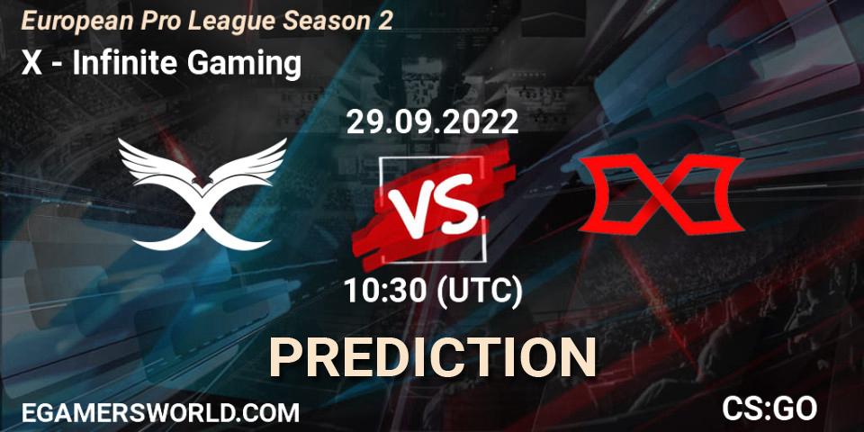 X - Infinite Gaming: прогноз. 29.09.2022 at 10:30, Counter-Strike (CS2), European Pro League Season 2