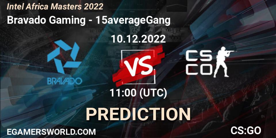 Bravado Gaming - 15averageGang: прогноз. 10.12.2022 at 11:00, Counter-Strike (CS2), Intel Africa Masters 2022