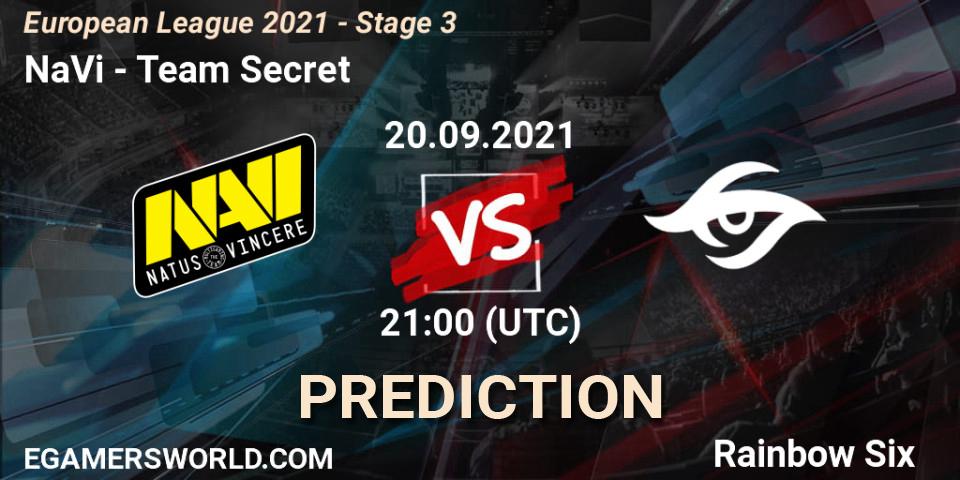NaVi - Team Secret: прогноз. 20.09.21, Rainbow Six, European League 2021 - Stage 3