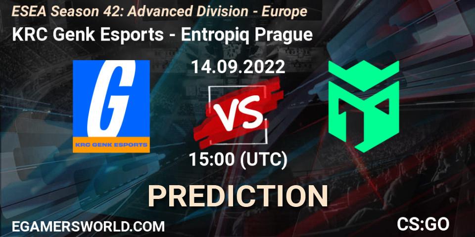 KRC Genk Esports - Entropiq Prague: прогноз. 14.09.2022 at 15:00, Counter-Strike (CS2), ESEA Season 42: Advanced Division - Europe