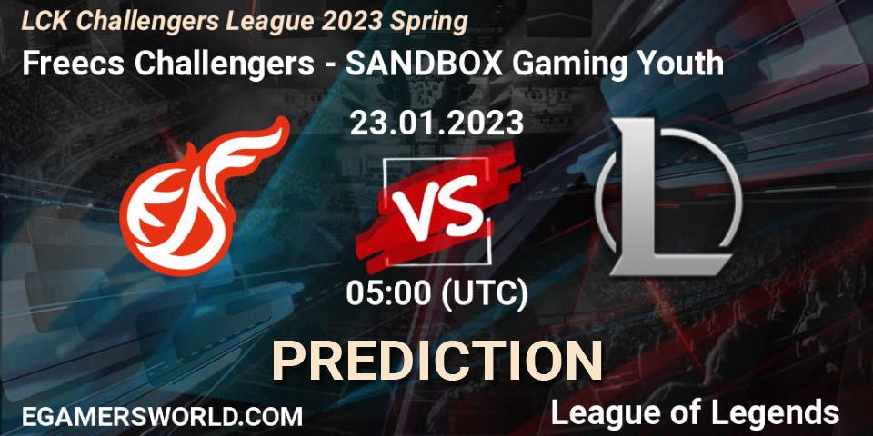 Freecs Challengers - SANDBOX Gaming Youth: прогноз. 23.01.2023 at 05:00, LoL, LCK Challengers League 2023 Spring