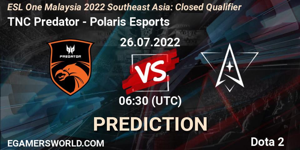 TNC Predator - Polaris Esports: прогноз. 26.07.2022 at 06:31, Dota 2, ESL One Malaysia 2022 Southeast Asia: Closed Qualifier