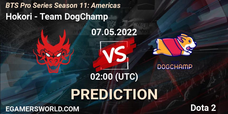 Hokori - Team DogChamp: прогноз. 06.05.2022 at 00:22, Dota 2, BTS Pro Series Season 11: Americas