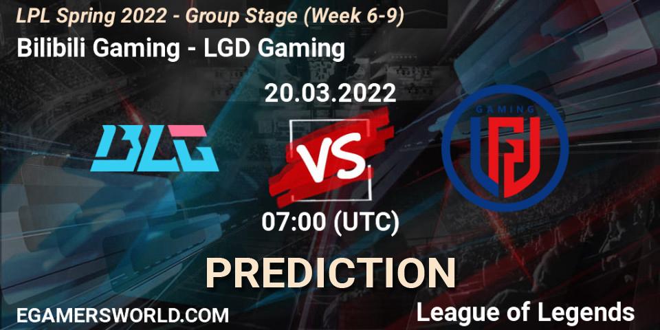 Bilibili Gaming - LGD Gaming: прогноз. 20.03.2022 at 07:00, LoL, LPL Spring 2022 - Group Stage (Week 6-9)