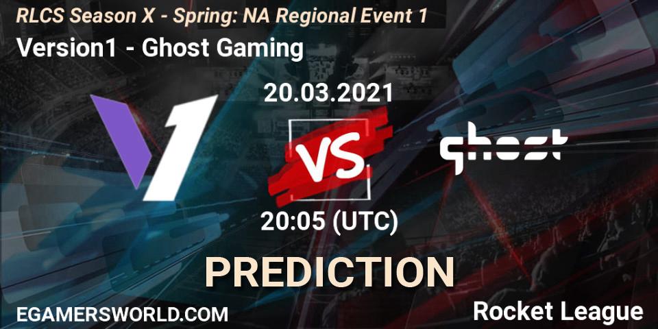 Version1 - Ghost Gaming: прогноз. 20.03.2021 at 19:55, Rocket League, RLCS Season X - Spring: NA Regional Event 1