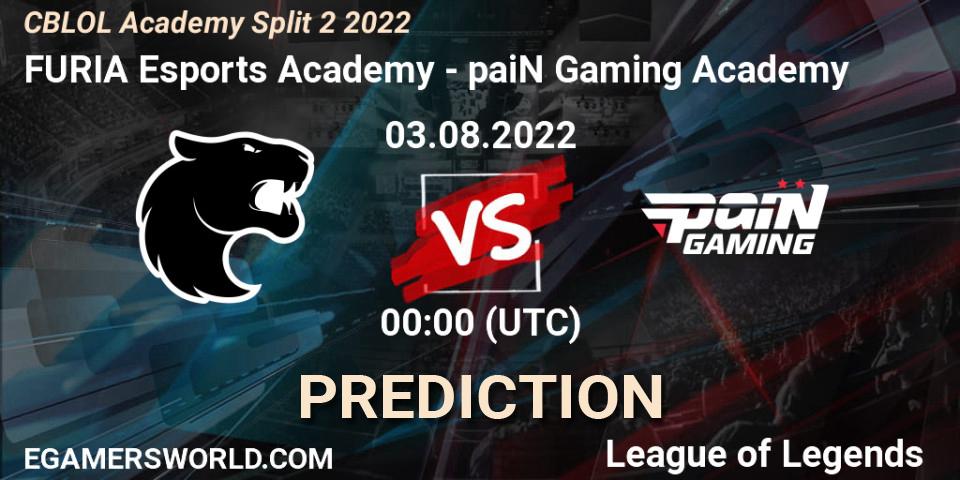 FURIA Esports Academy - paiN Gaming Academy: прогноз. 03.08.2022 at 00:00, LoL, CBLOL Academy Split 2 2022